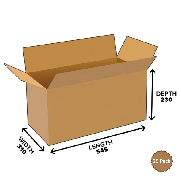 10B-388 39L Rectangular Base Shipping Carton – 545mm x 310mm x 230mm (25)