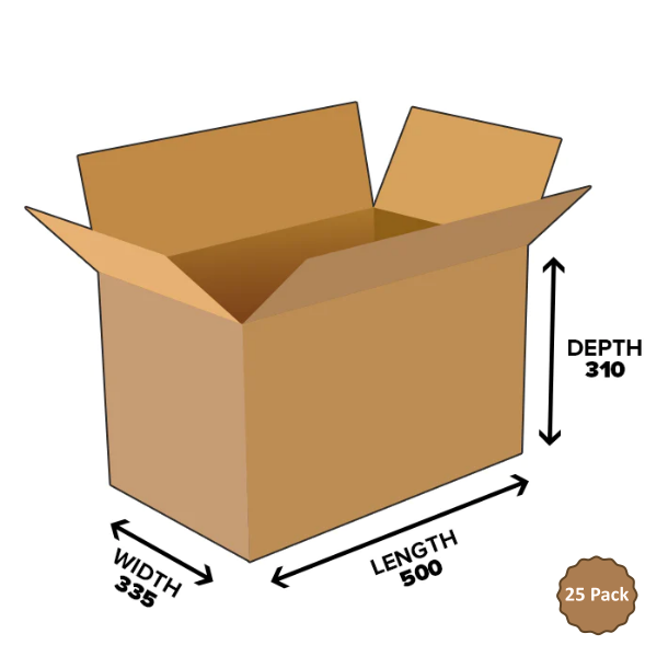 13B-519 Rectangular Base Shipping Carton  – 500mm x 335mm x 310mm (25)