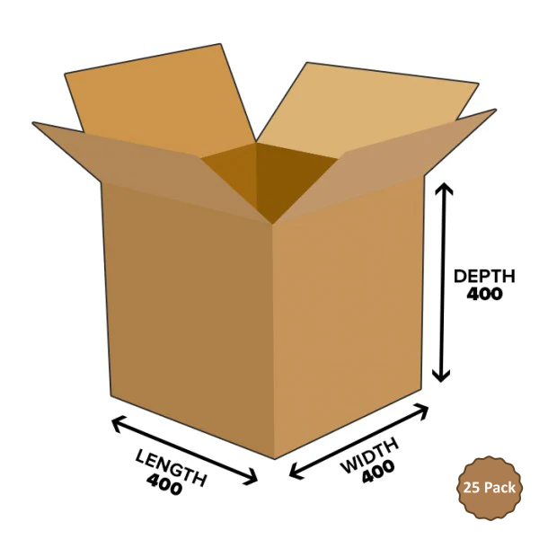 16B-C640 64L Medium Packing and Cube Shipping Carton  – 400mm x 400mm x 400mm (25)