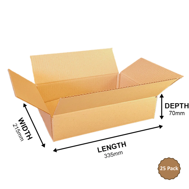 2B-504 5L Rectangular Base Shipping Carton – 335mm x 215mm x 70mm (25)
