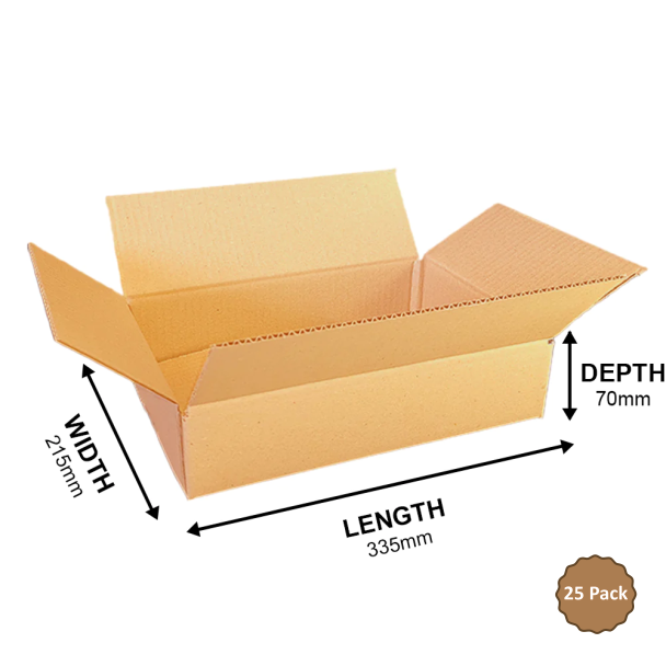 2B-504 5L  Rectangular Base Shipping Carton – 335mm x 215mm x 70mm  (25)