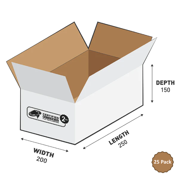 2B-750W 7.50L White Rectangular RSC – 250mm x 200mm x 150mm (25)