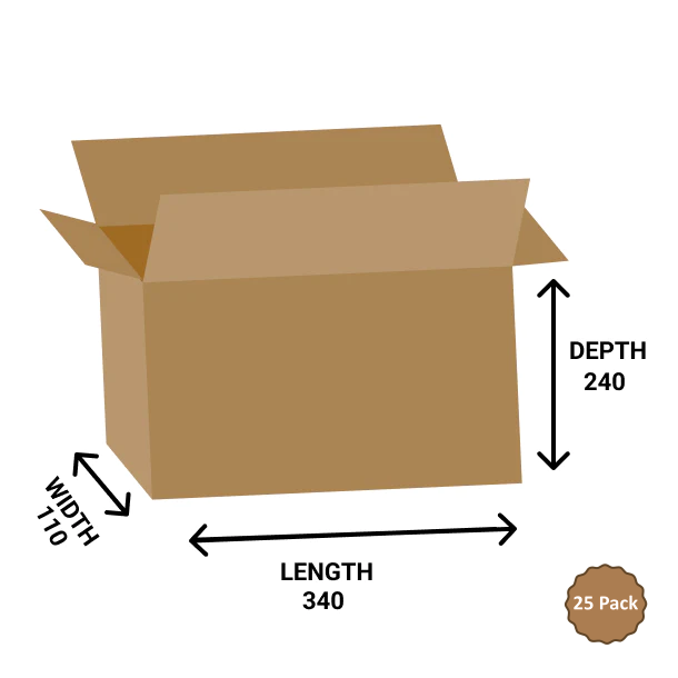 3B-821 8.97L Shipping Carton – 340mm x 110mm x240mm (25)