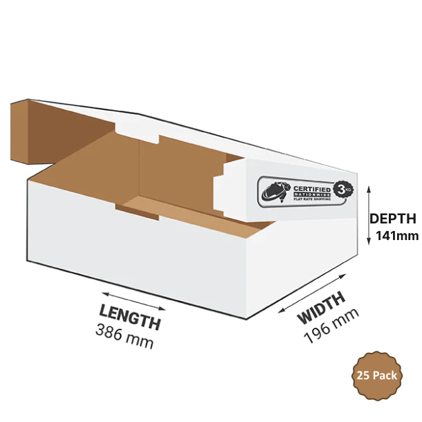 3B-T107W 10.7L White (Tamper Evident) Carton – 386mm x 196mm x 141mm (25)
