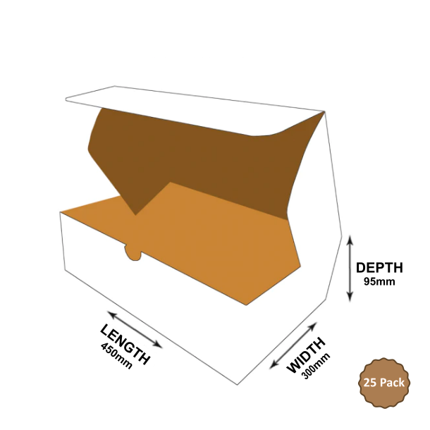 5B-M128W 12.8L White Mailer Style Carton 450mm x 300mm x 95mm (25)