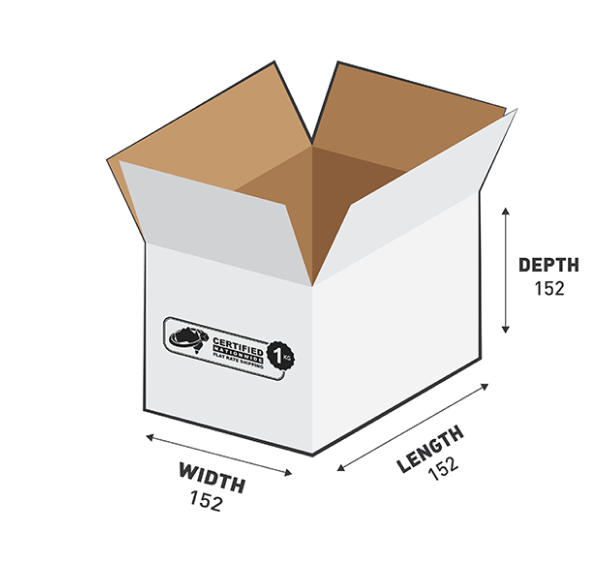 1B-354W 3.54L RSC - White Square Box - 152mm x 152mm x 152mm (25)