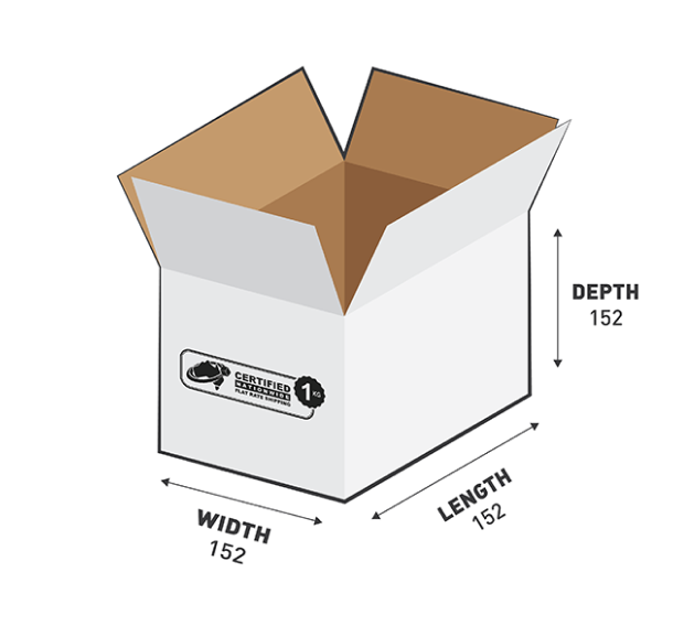 1B-354W 3.54L RSC - White Square Box  - 152mm x 152mm x 152mm (25)