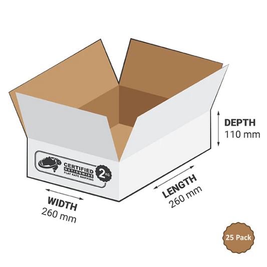 2B-744W 7.44L RSC White Carton  – 260mm x 260mm x 110mm (25)