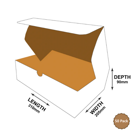 2B-M572W 5.72L White Mailer Style Carton –  310mm x 205mm x 90mm (50)