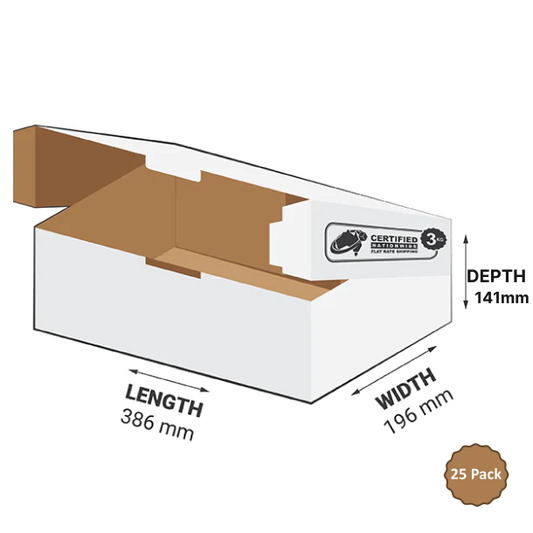 3B-T107W 10.7L White  (Tamper Evident) Carton – 386mm x 196mm x 141mm (25)