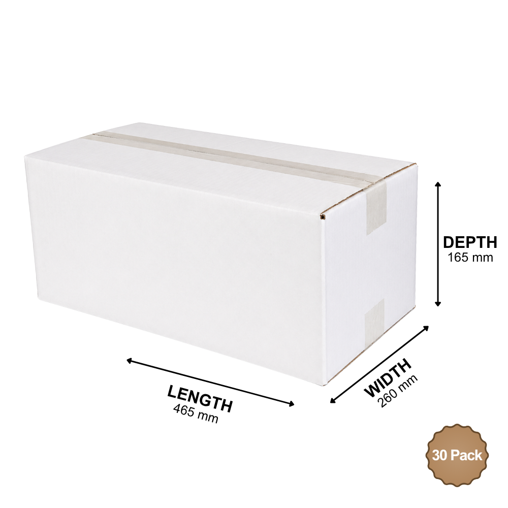 Rectangular Box White 465x210x165 16.1L (30 Boxes) 5B-161W