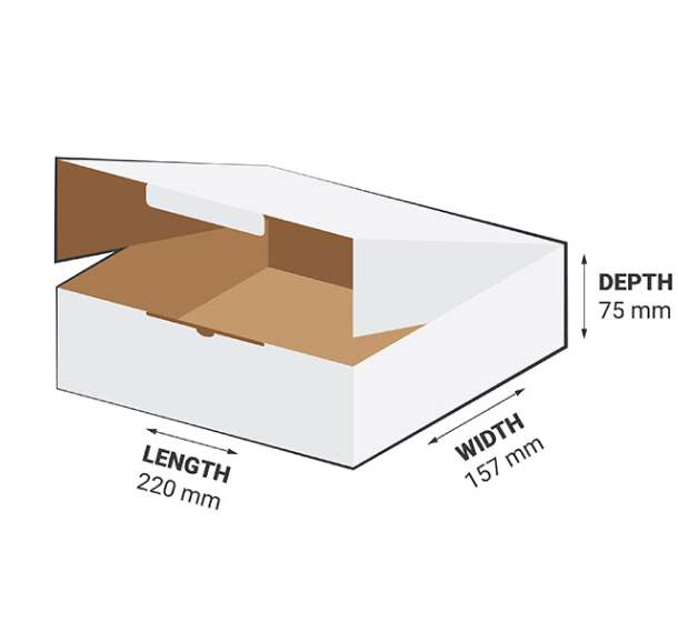 1B-M259W 2.59L Die-Cut (Mailer Style) – 220mm x 157mm x 75mm (50)